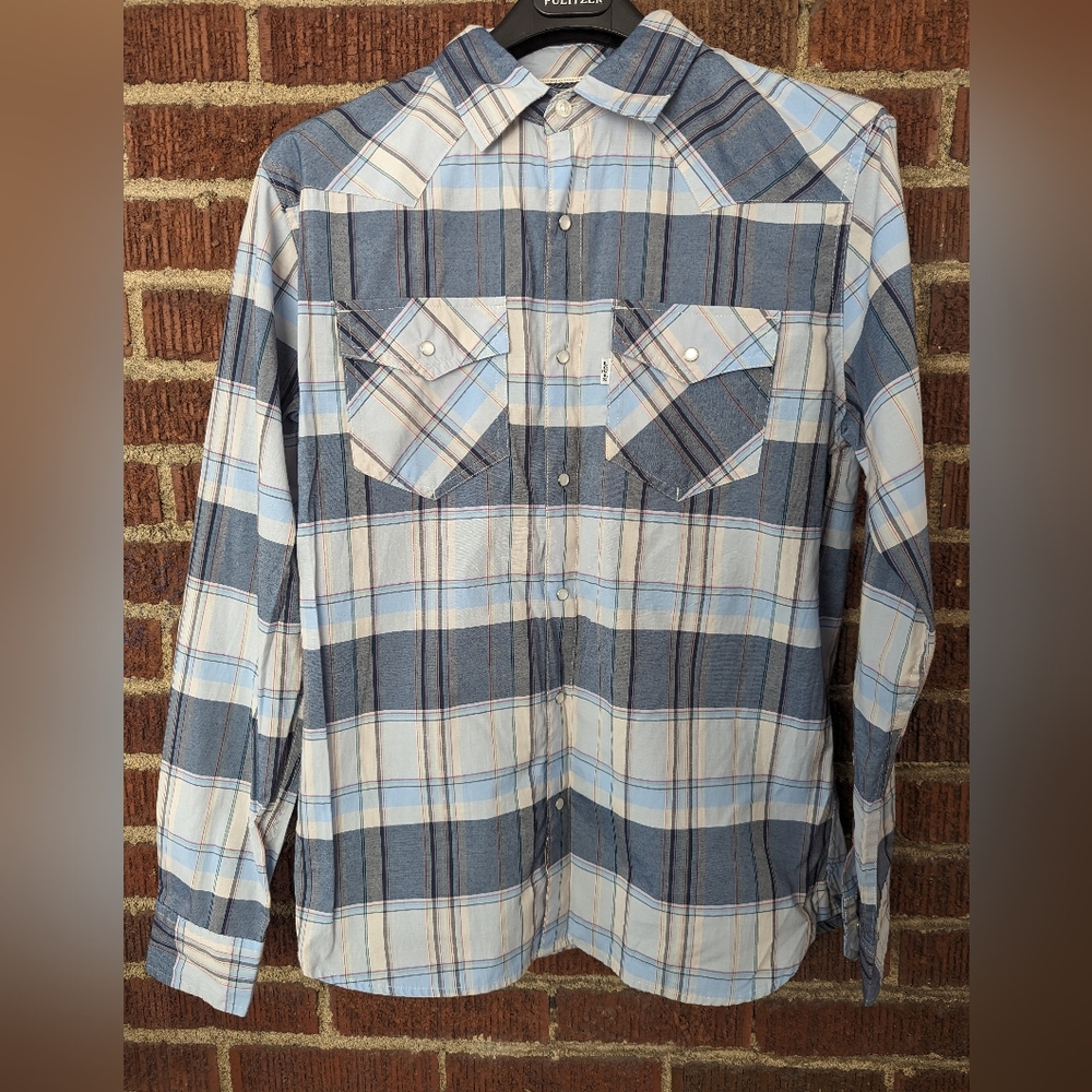 Levi Strauss & Co. Men's Pearl Snap Plaid Button Down Size S